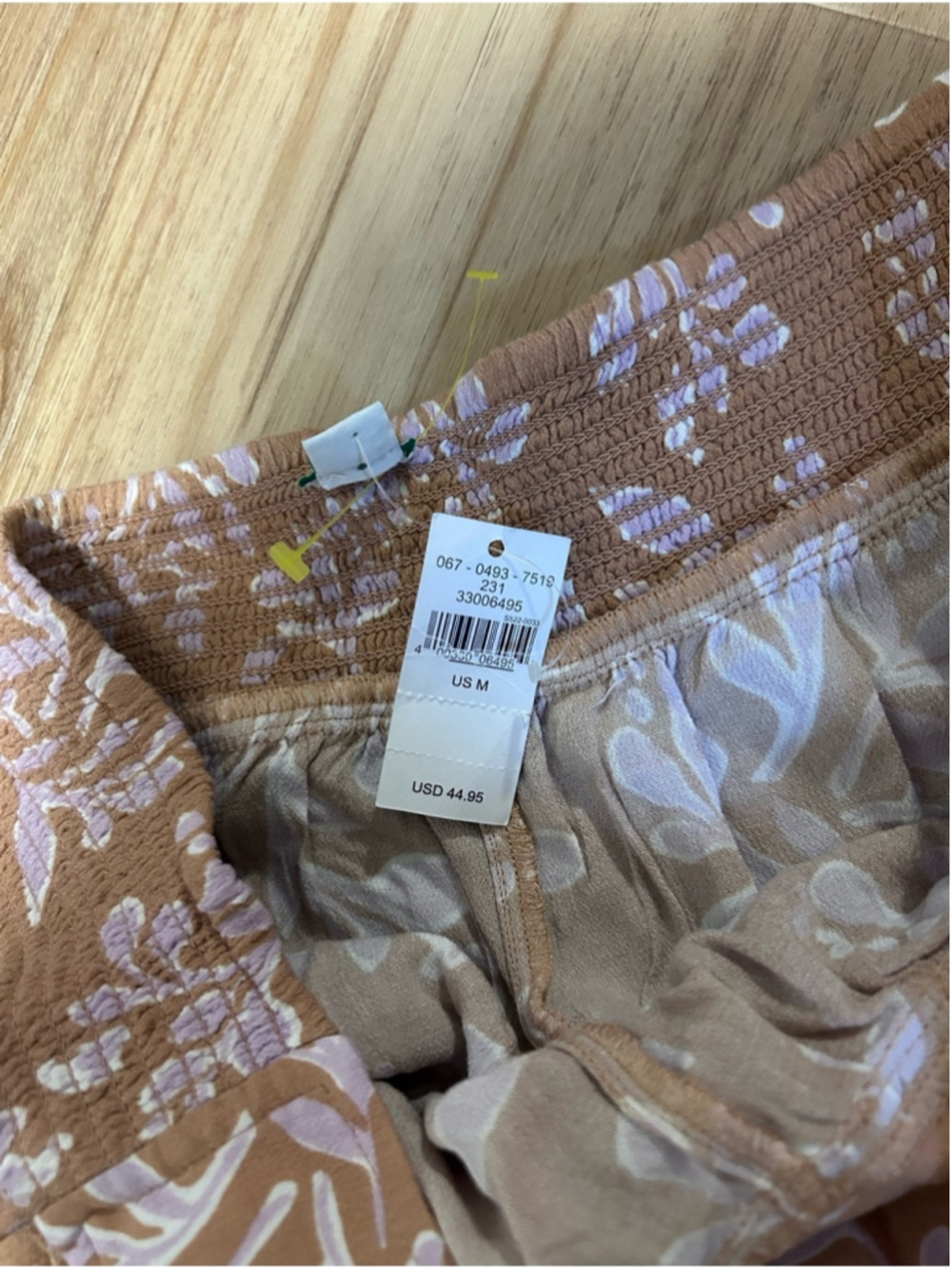 Women’s Floral Jogger Pants Size Medium Peach Pink Boho Elastic Waist Lightweigh - Picture 3 of 6